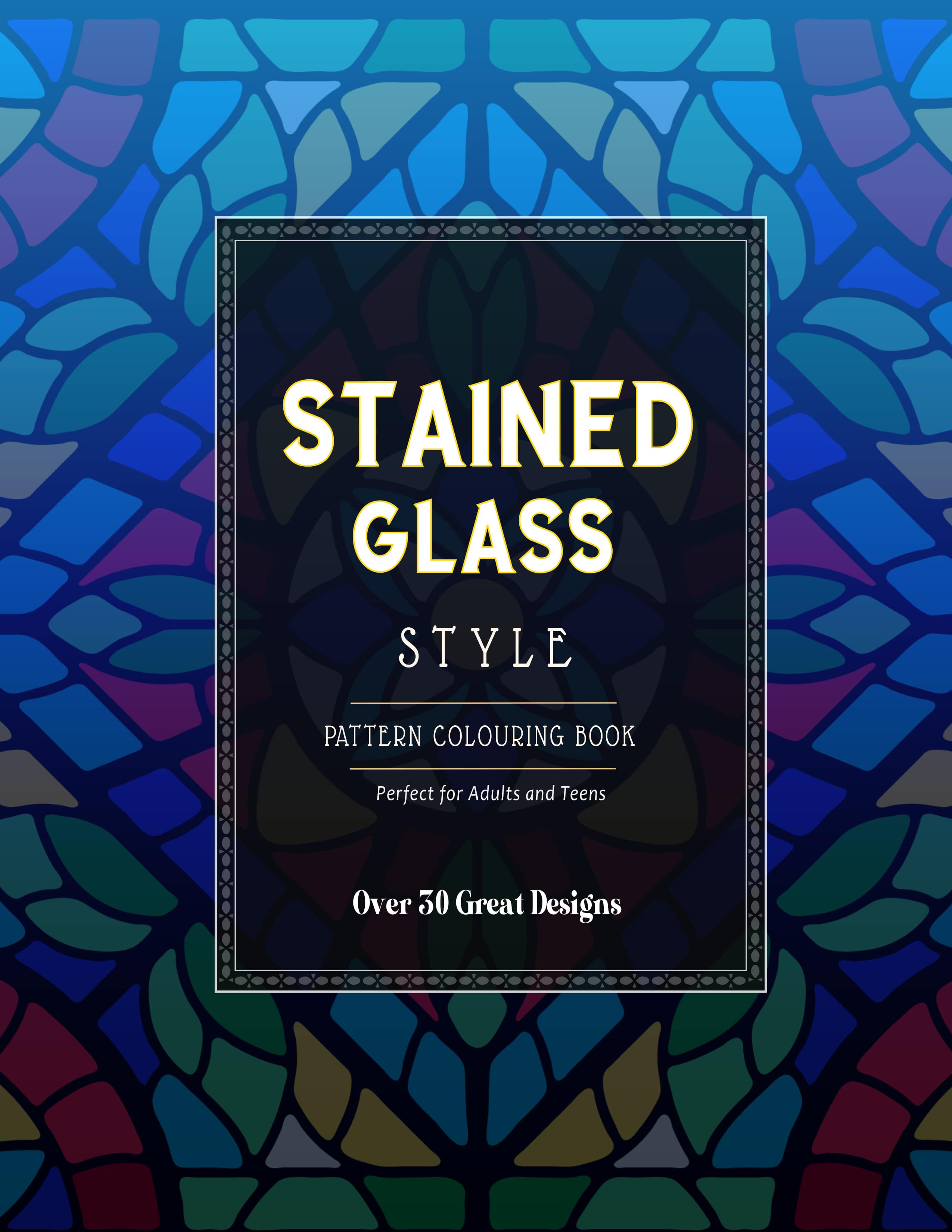 jaymcdesign books adult stained glass art colouring book